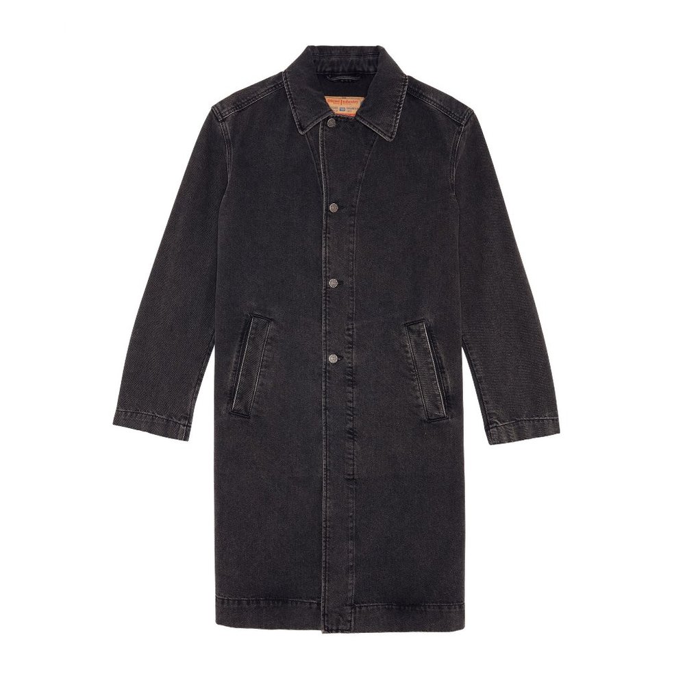 DIESEL Unisex 'Roku Long Denim Coat' in Black